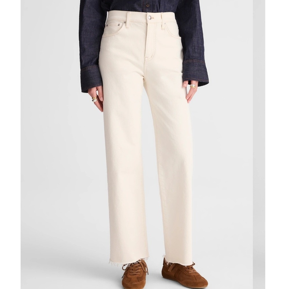 Madewell Petite Perfect Vintage Wide-Leg Crop Jean Cream White High Rise 25P